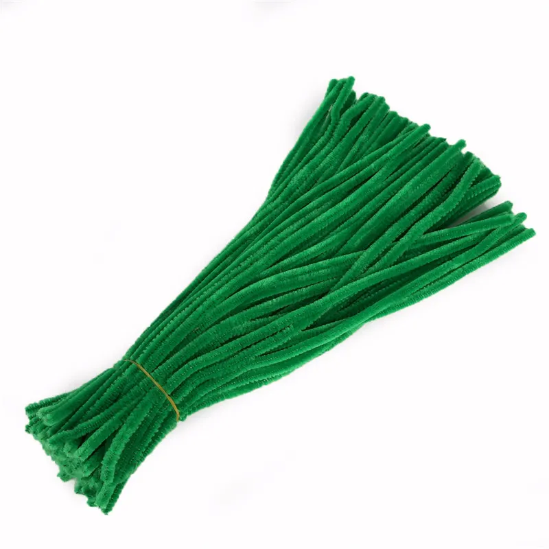 Green 100 шт(толщина 5 мм х длина 30 см) Детская плюшевая обучающая игрушка ремесла красочные трубы очиститель игрушки ручная работа, сделай сам, ремесло - Цвет: Green