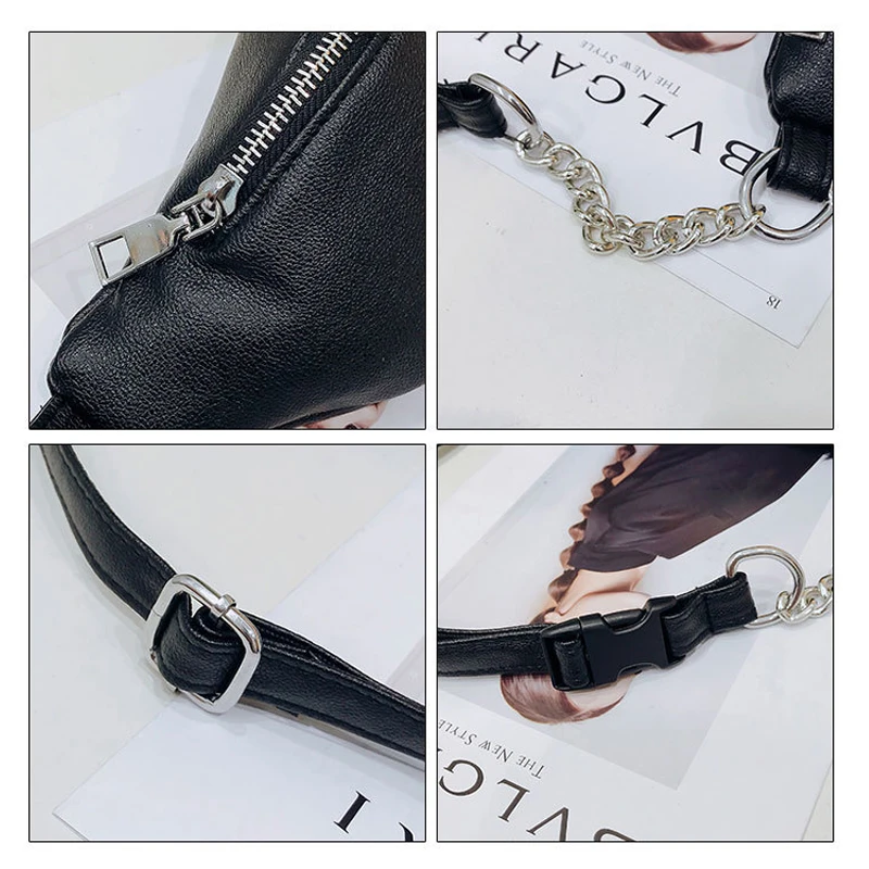 Lychee Кожаная поясная сумка модная сумка-мессенджер с цепочкой нагрудная для