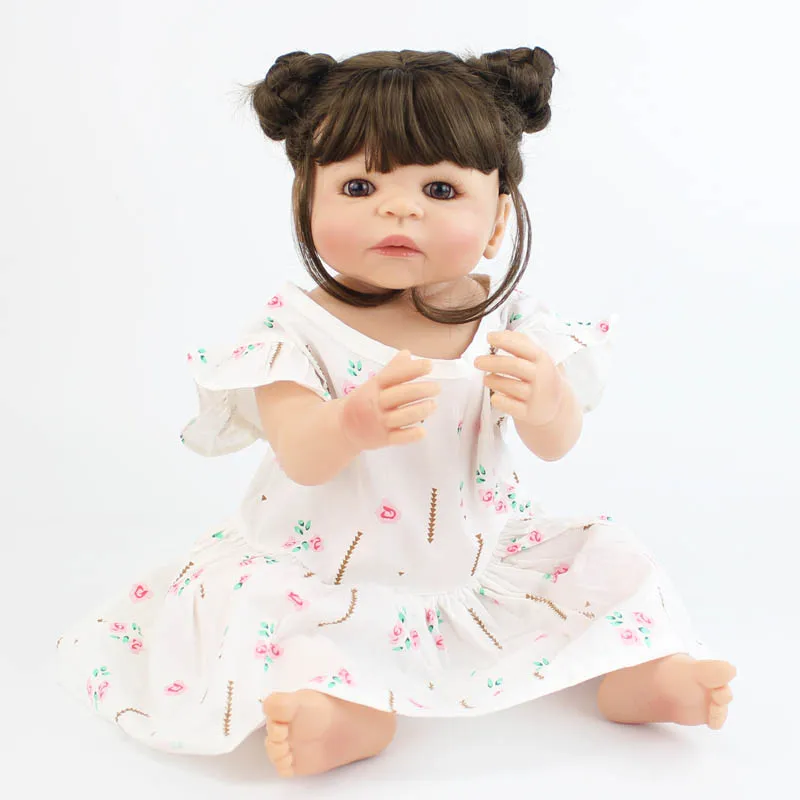 55 см полностью силиконовая виниловая Кукла Reborn Baby Doll игрушка Реалистичная новорожденная принцесса Младенцы Bebe Купание игрушка прекрасный подарок на день рождения для девочек
