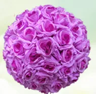 Lilac 6,8 дюймов(17 см) мята зеленый цветок мяч центральные шелковые розы декоративный висящий цветочный шар Свадебный целующийся шар Pomander Декор - Цвет: Lilac