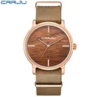 CRRJU женские часы с имитацией деревянного цвета мужские кварцевые повседневные деревянные наручные часы с кожаным ремешком для влюбленных