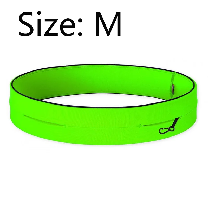 green M Профессиональная Мужская Женская поясная сумка для бега, Спортивная поясная сумка для мобильного телефона, скрытая сумка для гонок, бега, тренажерного зала, поясная сумка - Цвет: green M