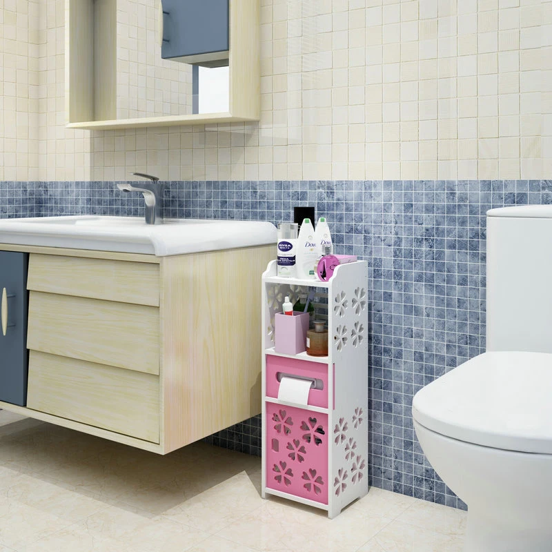 Bathroom Floor Mounted Waterproof Storage Rack Cabinet Bedroom Kitchen Storage Shelves Bathroom Organizer