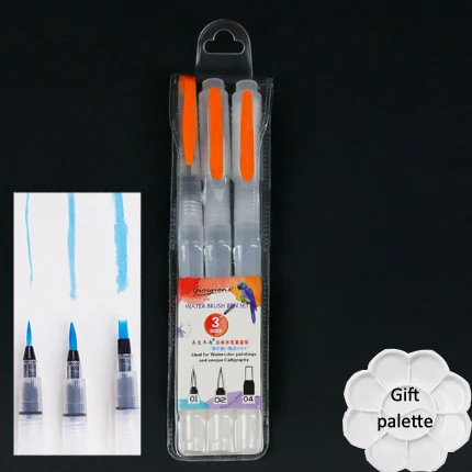 3A-Pcs 6 и 3 шт., портативная кисть для рисования, водная кисть, карандаш, мягкий водный цвет, перезаправляемый с кисточкой, ручка для рисования - Цвет: 3A-Pcs