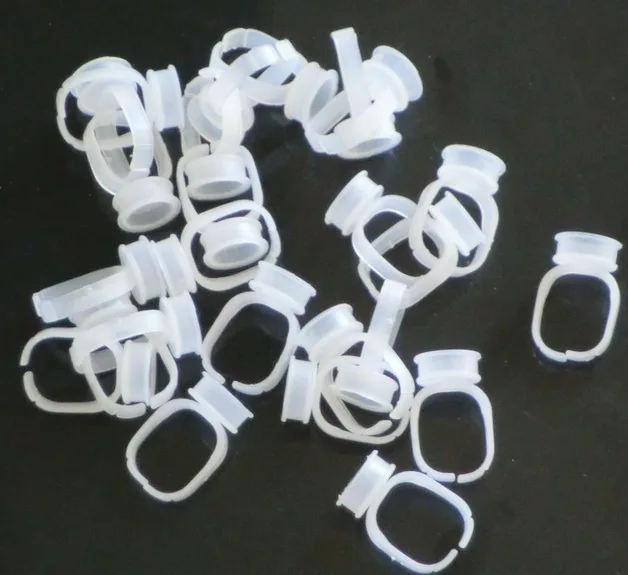 100Pcs White Permanent Makeup  Plastic Ring ink cup holder For Ink Supply S size no separator in the middle