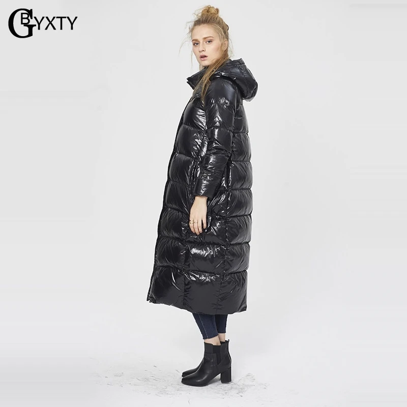 GBYXTY размера плюс 5XL свободный утиный плащ зима Womem толстый длинный с капюшоном Duckn пуховик пальто пуховая куртка ZA909