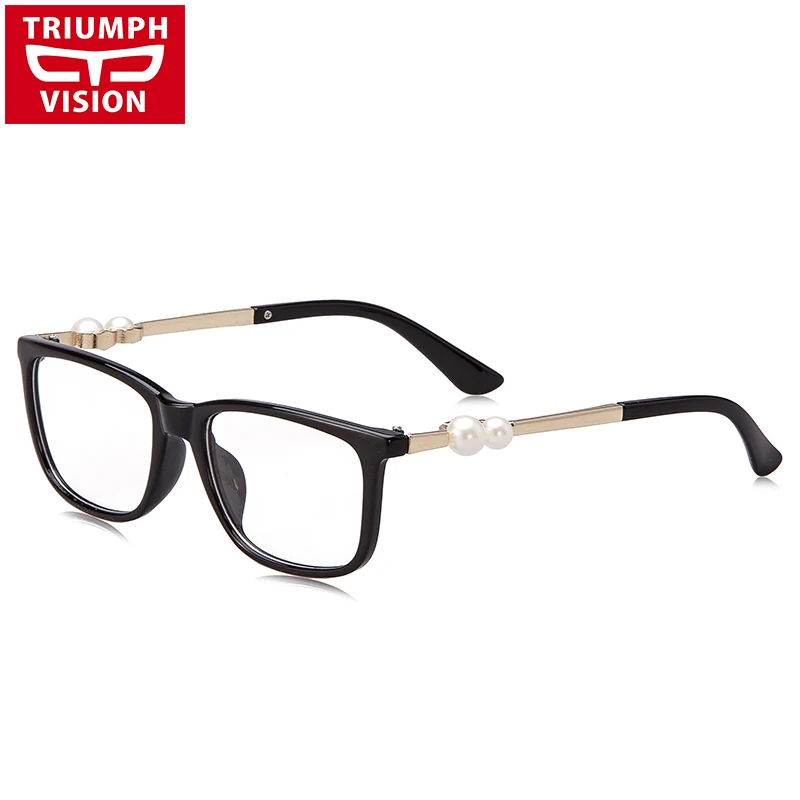 TRIUMPH VISION жемчужные оправы для очков Черепаховые очки женские модные квадратные оправы прозрачные линзы женские очки для близорукости - Цвет оправы: 001