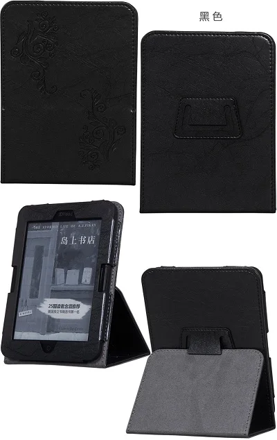 Черный T63 чехол с резным чехлом для Boyue T63 JDRead eReader Flip книга форматом в пол-листа чехол с магнитным замком - Цвет: Черный