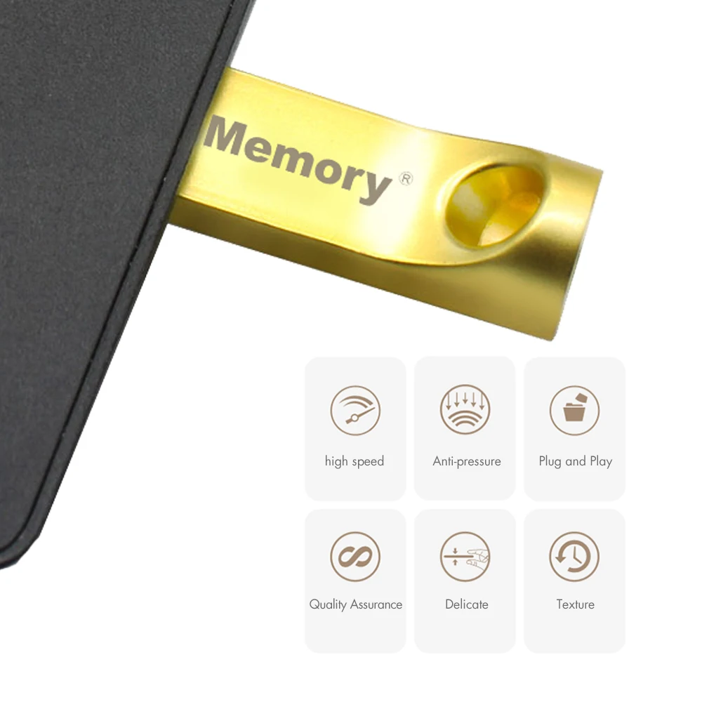 Мини серебристо золотистые металлические застёжки USB 2 0 флеш накопитель 4 ГБ 8