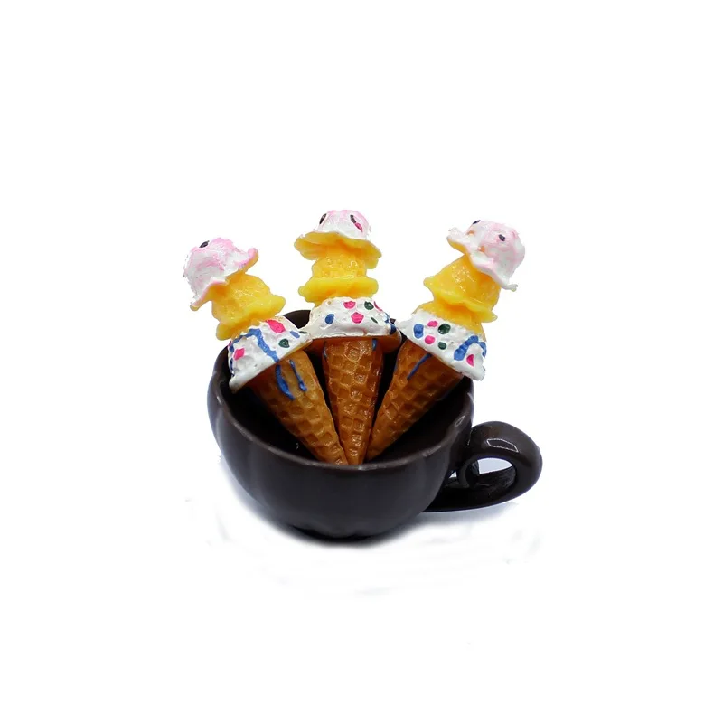 3 шт./лот Kawaii DIY мороженое конус Смола миниатюрное плоские задние кабошоны для