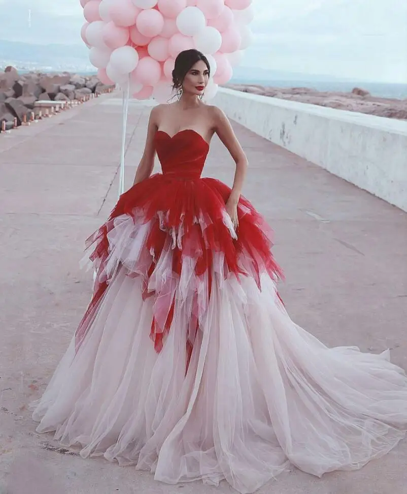 picture color Классический милый корсет красочные свадебные платья Vestidos de Novia мягкий тюль бальное платье невесты платье для невесты принцессы - Цвет: picture color