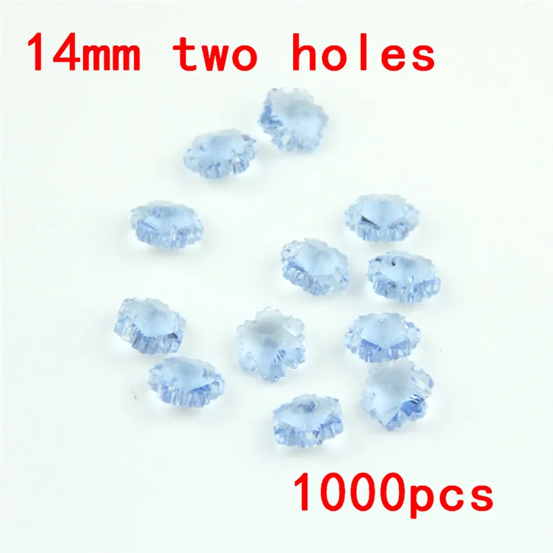 

1000pcs/lot 14mm Light Sapphire 2 Holes Crystal Chandelier Beads Glass Prism Octagon Beads Glass Chandelier Parts For WholeSale