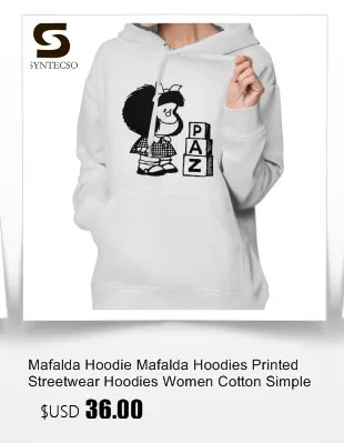 Mafalda толстовка с длинными рукавами для ноутбука Mafalda толстовки с капюшоном из белого хлопка женские толстовки с принтом большого размера в уличном стиле пуловер с капюшоном