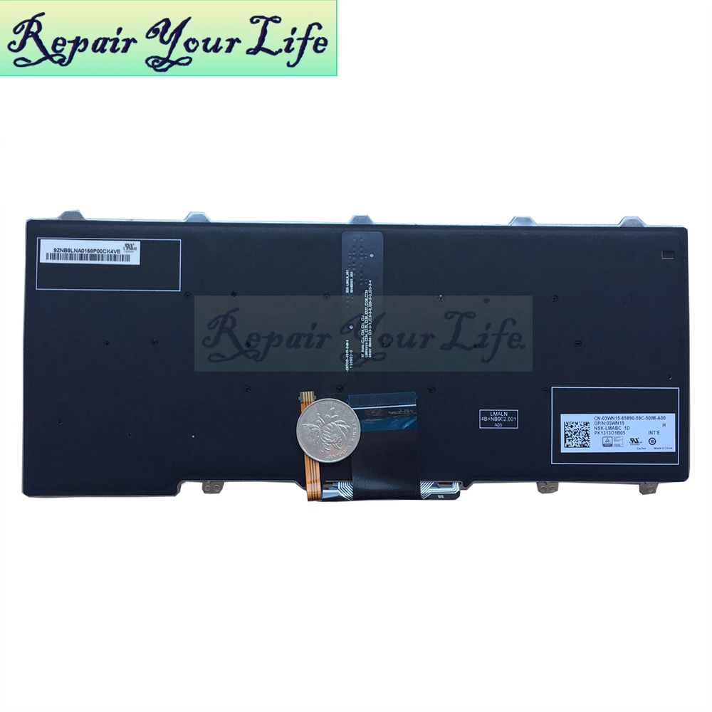 Сменные клавиатуры для ноутбука DELL Latitude E7270 E7250 13 7000 7350 03WN15 US раскладка с