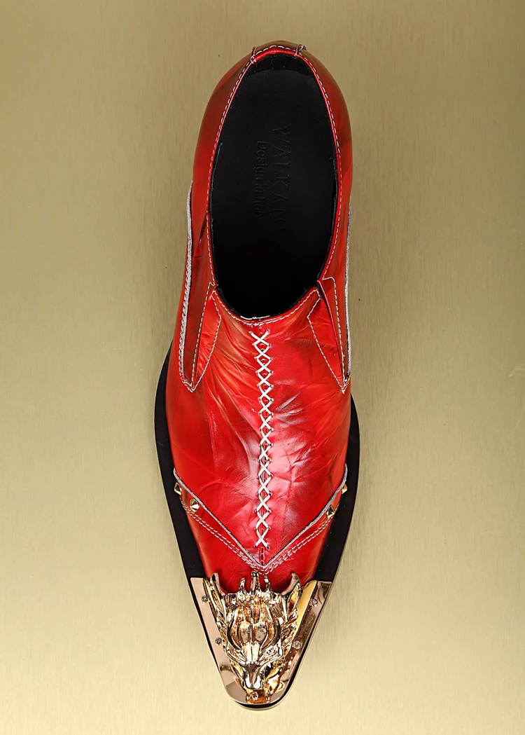 2017 Модные Мужские модельные туфли черного и красного цвета мужские