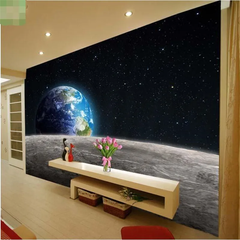 Фотообои beibehang звезда земля 3D Вселенная Луна сделанные из большого размера
