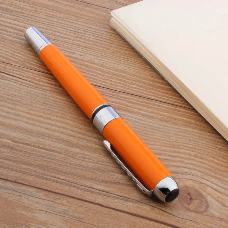 Jinhao 250 Серебряная классическая офисная металлическая оранжевая ручка подарок M