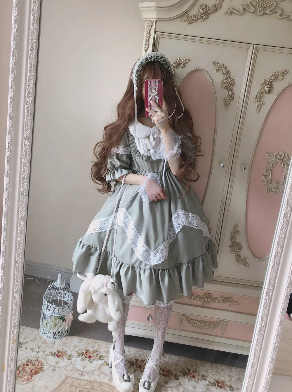 Платье Mori Girl винтажное японское милое пасторальное кружевное с