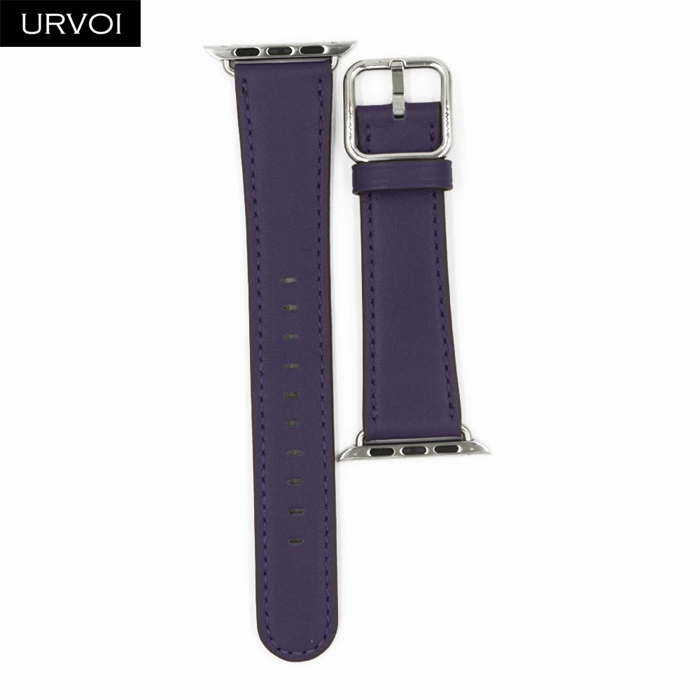 Purple URVOI Band для apple watch серии 5 4 3 кожаный ремешок для наручных часов iwatch, с классической пряжкой современный дизайн GEN.2 40/44 мм - Цвет ремешка: Purple