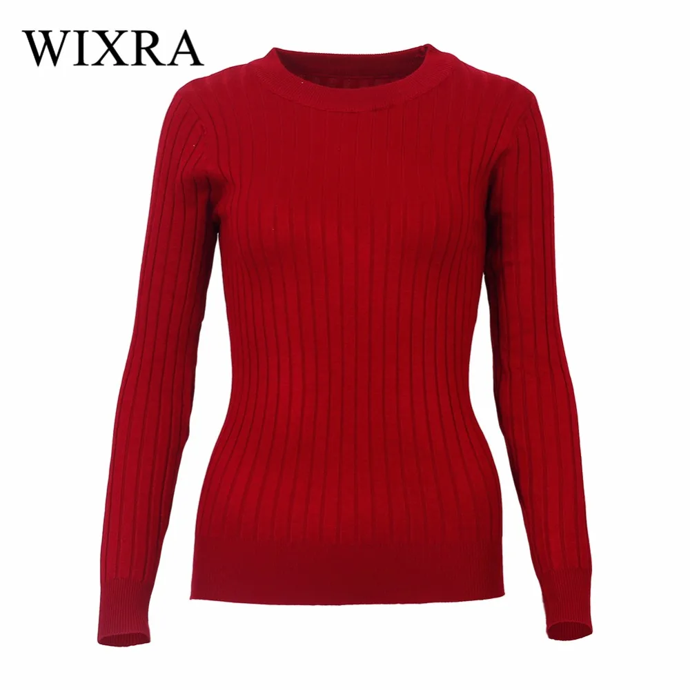 Wixra Warm and Charm 2017 Fashion Women Autumn Winter Knitted Sweaters Slim Comfortable Turtleneck Long Sleeve Striped Pullover | Женская
