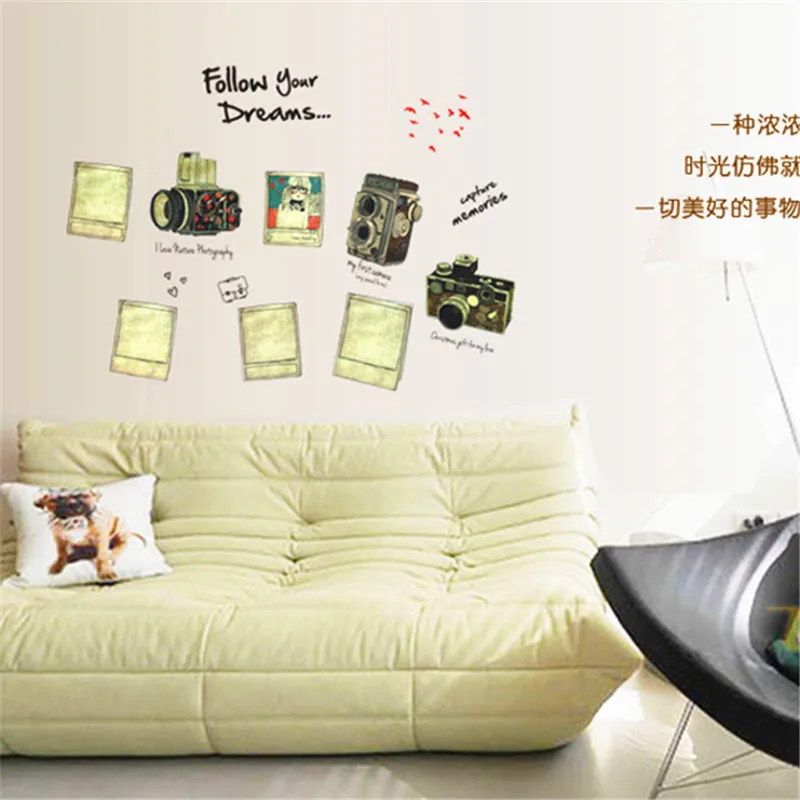 Follow Your Dreams...-Fashion Retro Camera Room Wall Sticker | Дом и сад