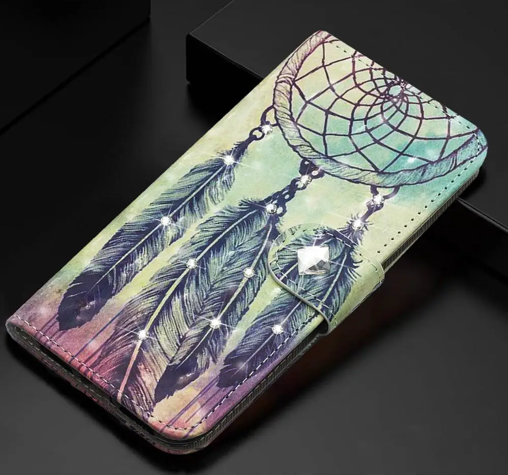 3D окрашенный флип чехол для телефона samsung Galaxy A10 A20 A30 A50 M10 M20 M30 Магнитный кошелек s Carcasa funda hoesje
