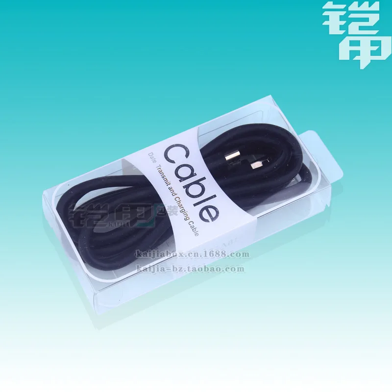 Прозрачная пластиковая упаковочная коробка из ПВХ для 1 м кабеля Розничная