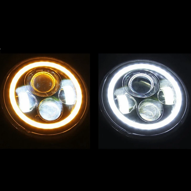 1 шт. 7 дюймов светодиодные фары Halo Круглый для Jeep Wrangler JK TJ LJ 1997 2017 Hummer H1 H2 led healiss
