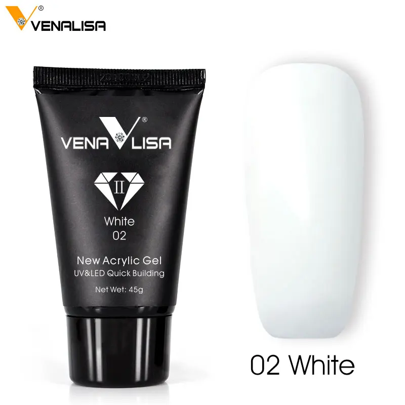Venalisa, объем 45 г, дизайн ногтей, УФ-гель, Гель-лак для наращивания ногтей, прозрачный, Кристальный, камуфляжный, прозрачный, удлиненный, акриловый гель - Цвет: 02