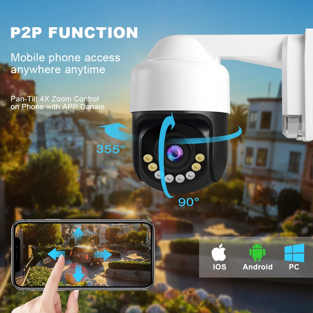 Фото ZGWANG 1080P HD POE Camera IP66 Waterproof Outdoor PTZ IP Night Vision 4X ZOOM Lens Audio Dome Security Безопасность и защита ZGWANG 1080P HD POE Camera IP66 Waterproof Outdoor PTZ IP Night Vision 4X ZOOM Lens Audio Dome Security Безопасность и защита