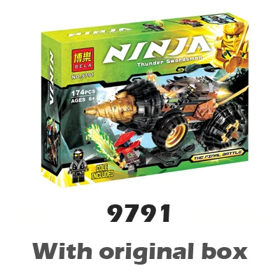 With original box 74 шт. ниндзя Коул сверлильный станок Lord Garmadon 9791 наборы строительных блоков развивающие игрушки для детей, совместимые с Lago - Цвет: With original box