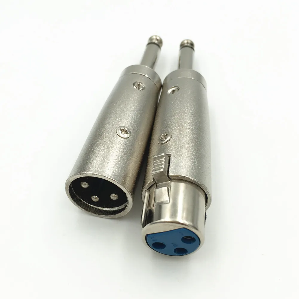1 пара 6 35 мм моно штекер к 3Pin XLR + Гнездо аудио кабель адаптер микрофона