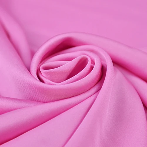 Однотонная розовая шелковая стрейч жоржета креп атласная шёлковая ткань