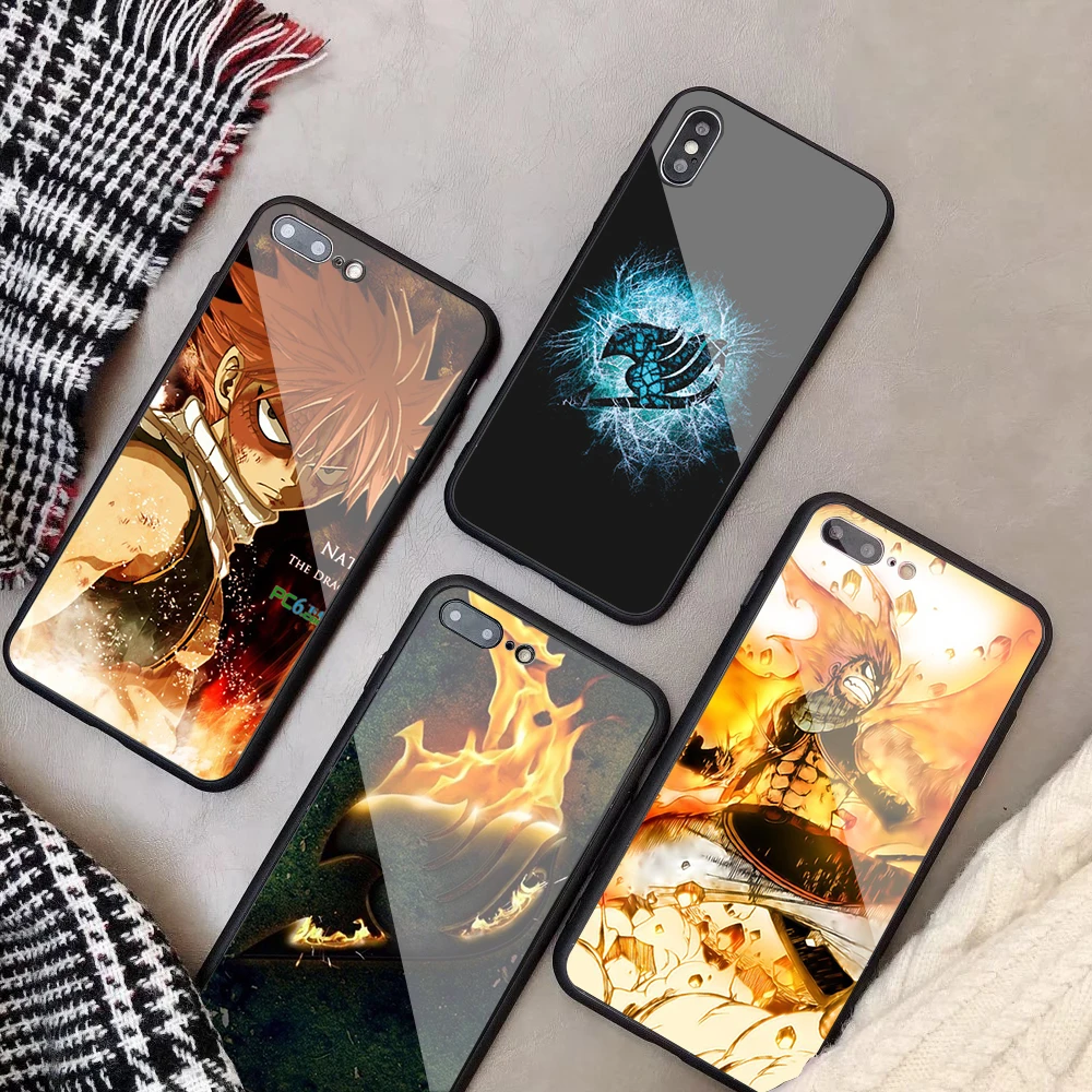 Чехол для телефона из закаленного стекла с логотипом Аниме Манга Фея хвост iPhone 6