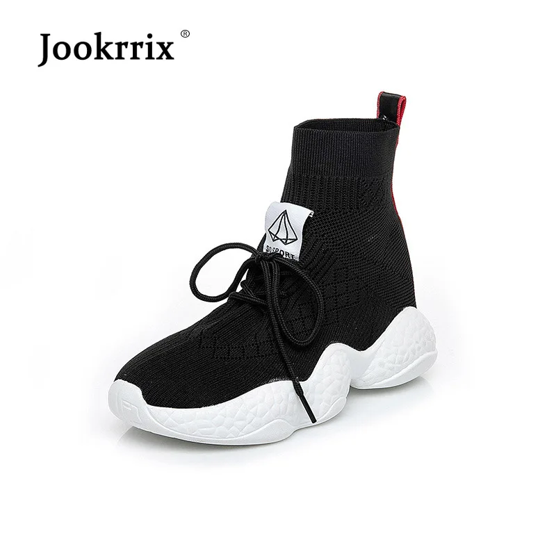 Jookrrix Повседневное носок обувь с высоким берцем Для женщин модные брендовые белые