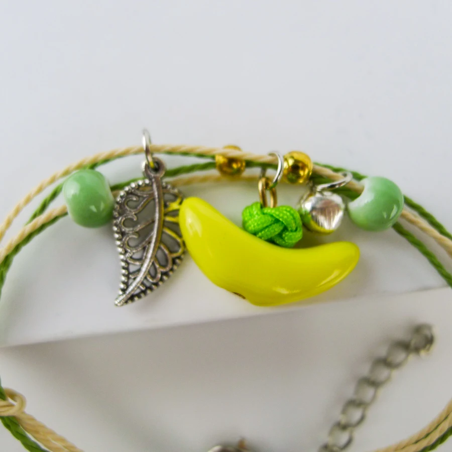 Cartoon Banana Ceramic Hand Knitting beads Bracelets Chinese ethnic style jewelry for women Children gift #FY203 | Украшения и