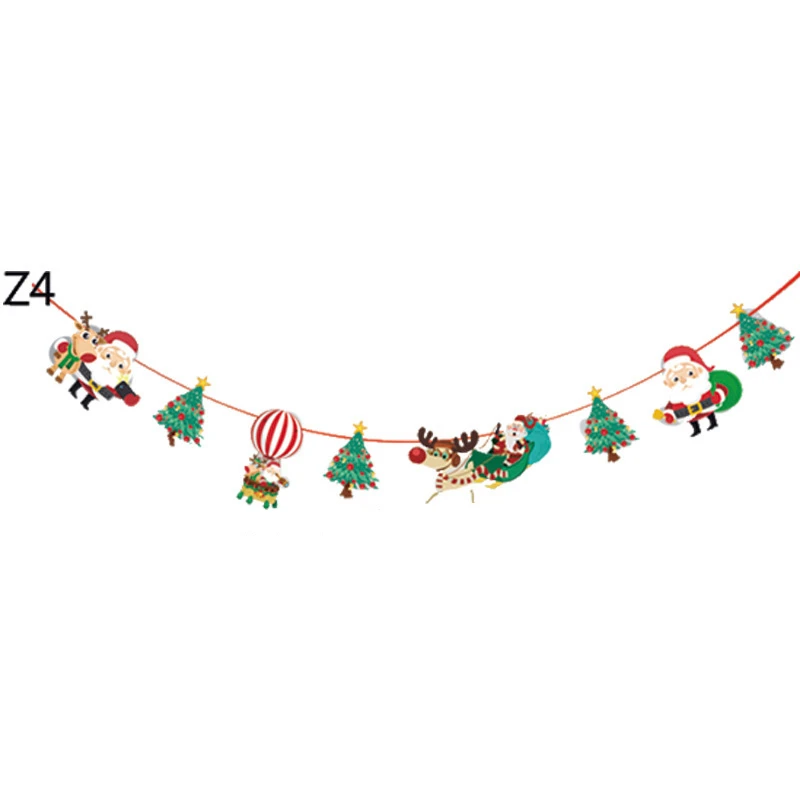Merry Christmas декоративный баннер флага Год Вечерние флаги гирлянда Санта Клаус Снеговик Олень Рождество Настенный декор