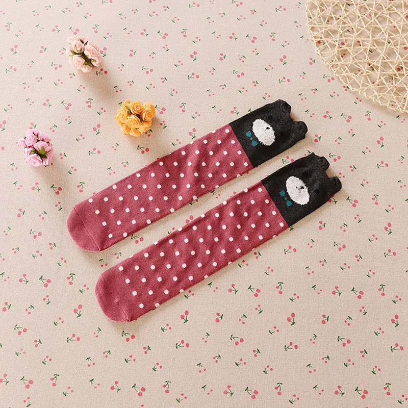 Новые модные детские чулки для девочек хлопковые теплые мягкие с рисунком зимние