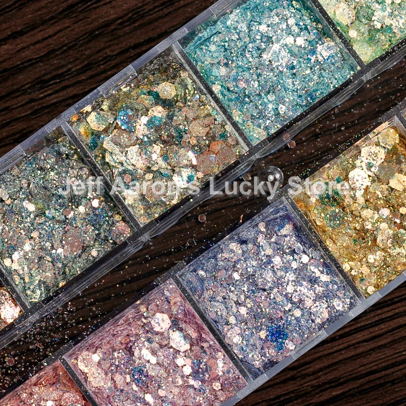 Новое поступление 12 цветов голографическая Фотографическая пудра пыль блестки