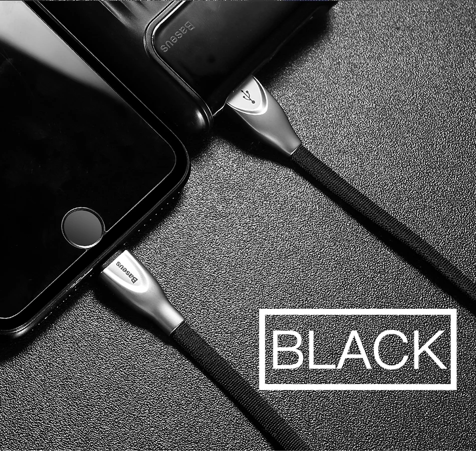 Baseus металлический USB кабель из цинкового сплава для iPhone X, 8, 7, 6, 5, кабель для быстрой зарядки для iPad, USB кабель для зарядного устройства, кабели для передачи данных для мобильных телефонов