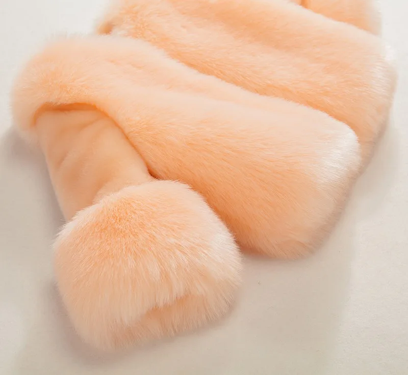 Newly Winter Girls Fur Coat Elegant Baby Girl Faux Jackets And Coats Thick Warm Parka Kids Boutique New year Clothes | Детская одежда и