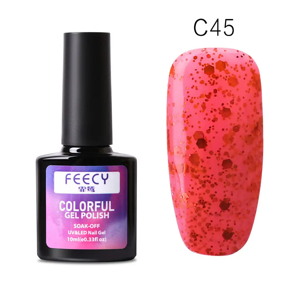 Feecy C45 УФ гель лак для ногтей светодиодный набор гель-лаков для ногтей Красивая гелевая краска впитываемый гель лак для ногтей маникюр праймер для ногтей - Цвет: Feecy C45