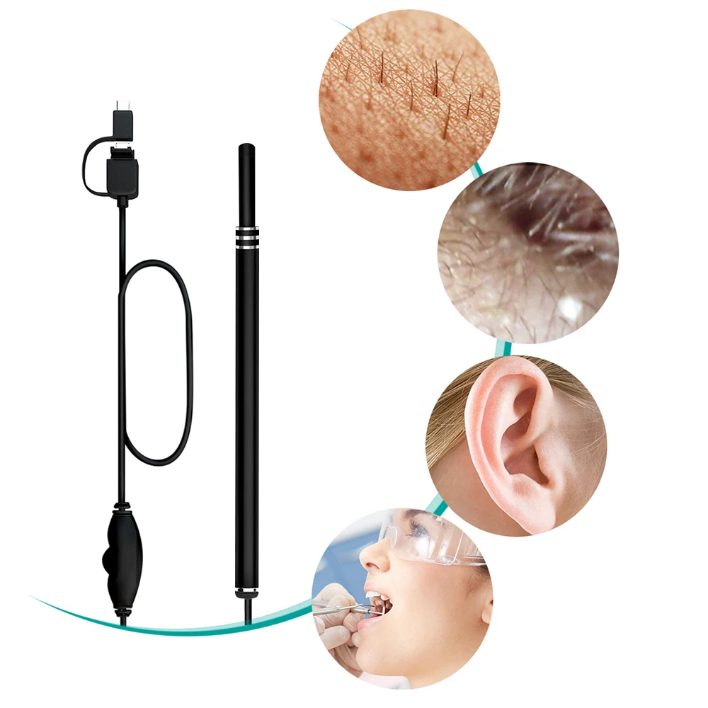 3 in1Ear очищающий эндоскоп высокой четкости визуальная палочка для ушей уши Ложка Мини камера очиститель ушей уход за здоровьем USB инструмент медицинский дом