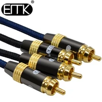 emk 2rca stereo cable 2 rca to 2rca male to male coaxial audio cable od 10mm for tv amplifier home theater dvd