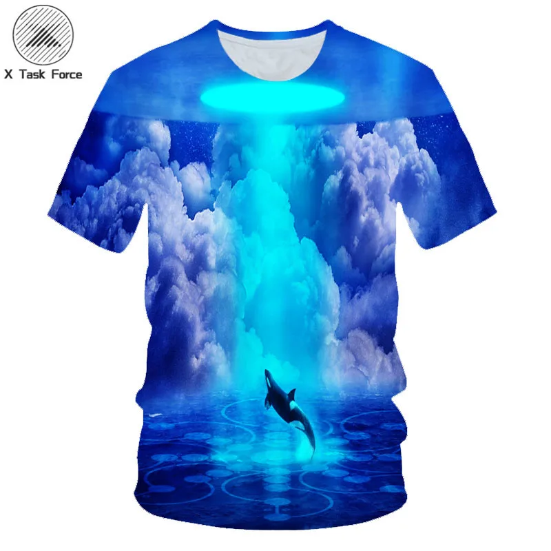 Крутая футболка Мужская/Женская 3d Футболка с принтом НЛО инопланетяне галактики
