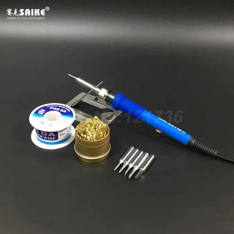 

SAIKE 947 60W Adjustable Temperature Electrical Soldering Iron Hand Welding Torch Solder Gun With Work Light 220V EU