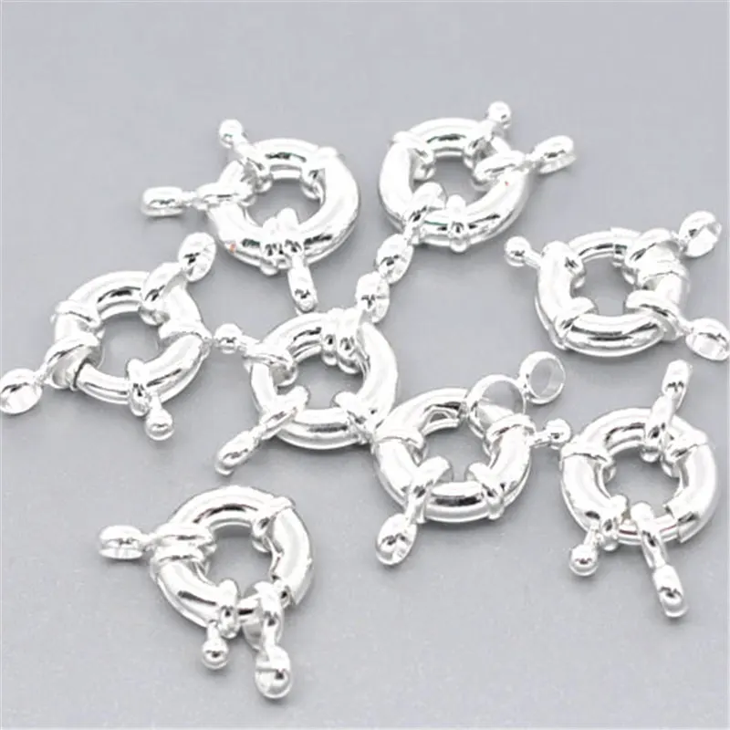 DoreenBeads 10 пружинных застежек серебристого цвета с кольцами 15 мм (B08400) yiwu|spring clasp|ring
