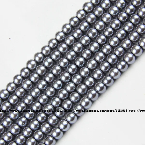 B615 Gray Jhnby высококачественный 6 мм, 200 шт./лот, бусины для конфет, круглые, цветные, лаковые, которые выпекают стеклянные бусины, шарики, ювелирные изделия, браслет, сделай сам - Цвет: B615 Gray