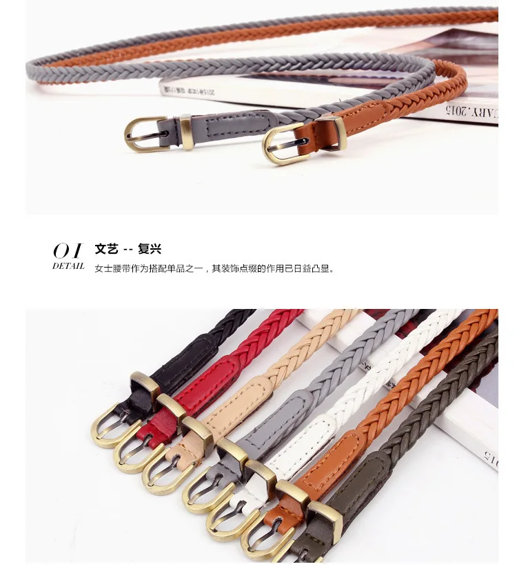 Женский ремень ручной работы с пряжкой в стиле ретро, повседневный тонкий пояс, украшение из каната