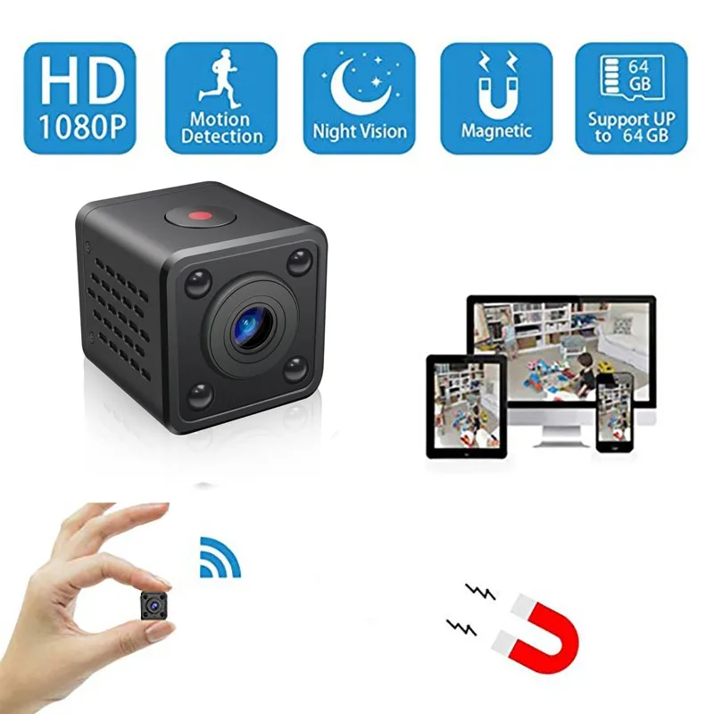 Камера видеонаблюдения Camsoy Mini Wi Fi беспроводная HD 1080P инфракрасное ночное видение